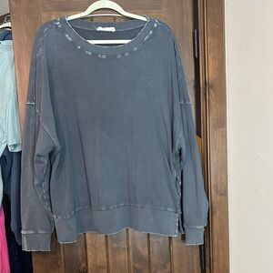 Casual Blue Oversized Sweatshirt